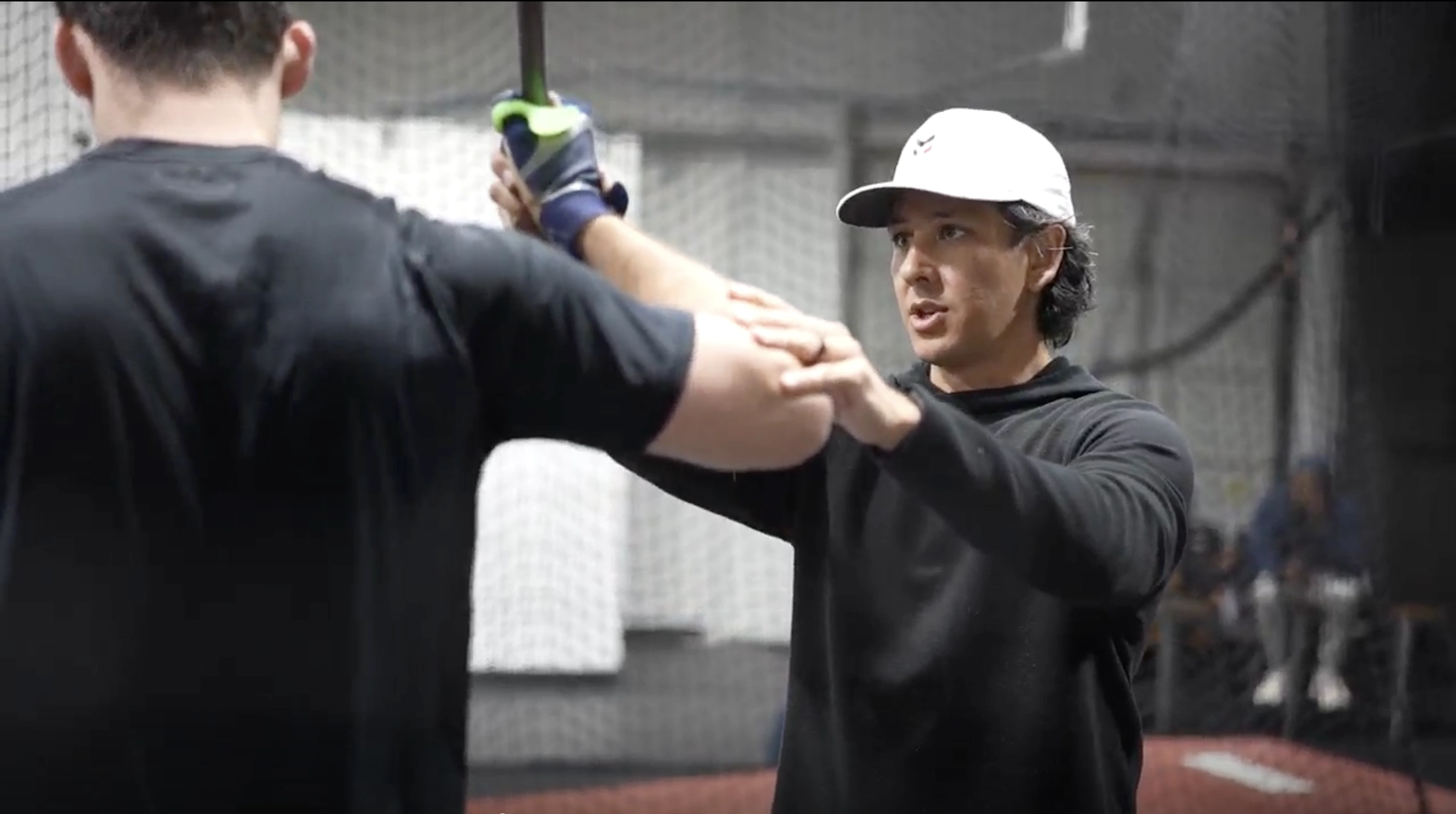 Coach working with an athlete