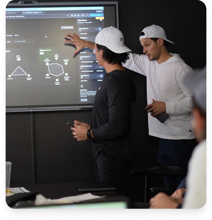 Coaches reviewing assessment data